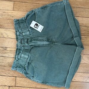 BUCKLE women’s Green High paper bag Waist shorts MEDIUM